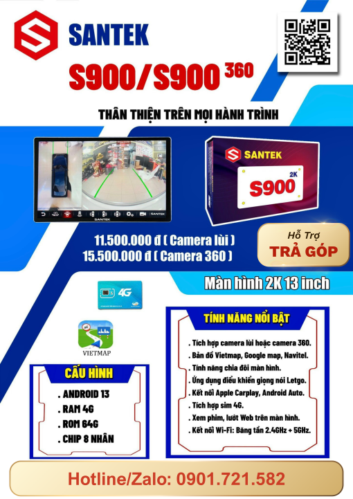 Santek S900 13inch Ultra 2K Full Camera 360 - Ảnh 2